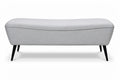 Modernes graues Polstersofa mit schwarzem Holzgestell**