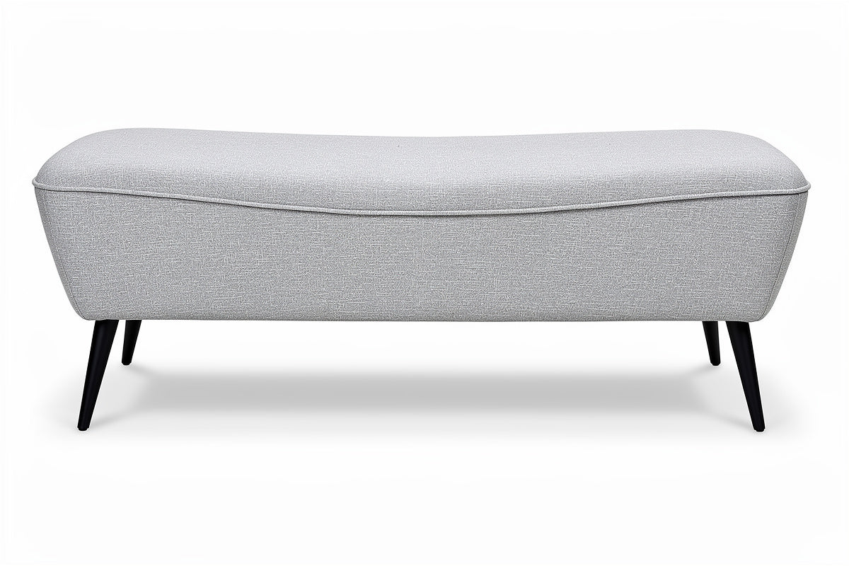 Modernes graues Polstersofa mit schwarzem Holzgestell**