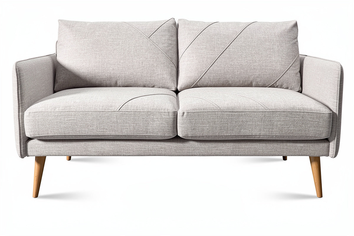 Modernes Stoffsofa mit Holzwangen**