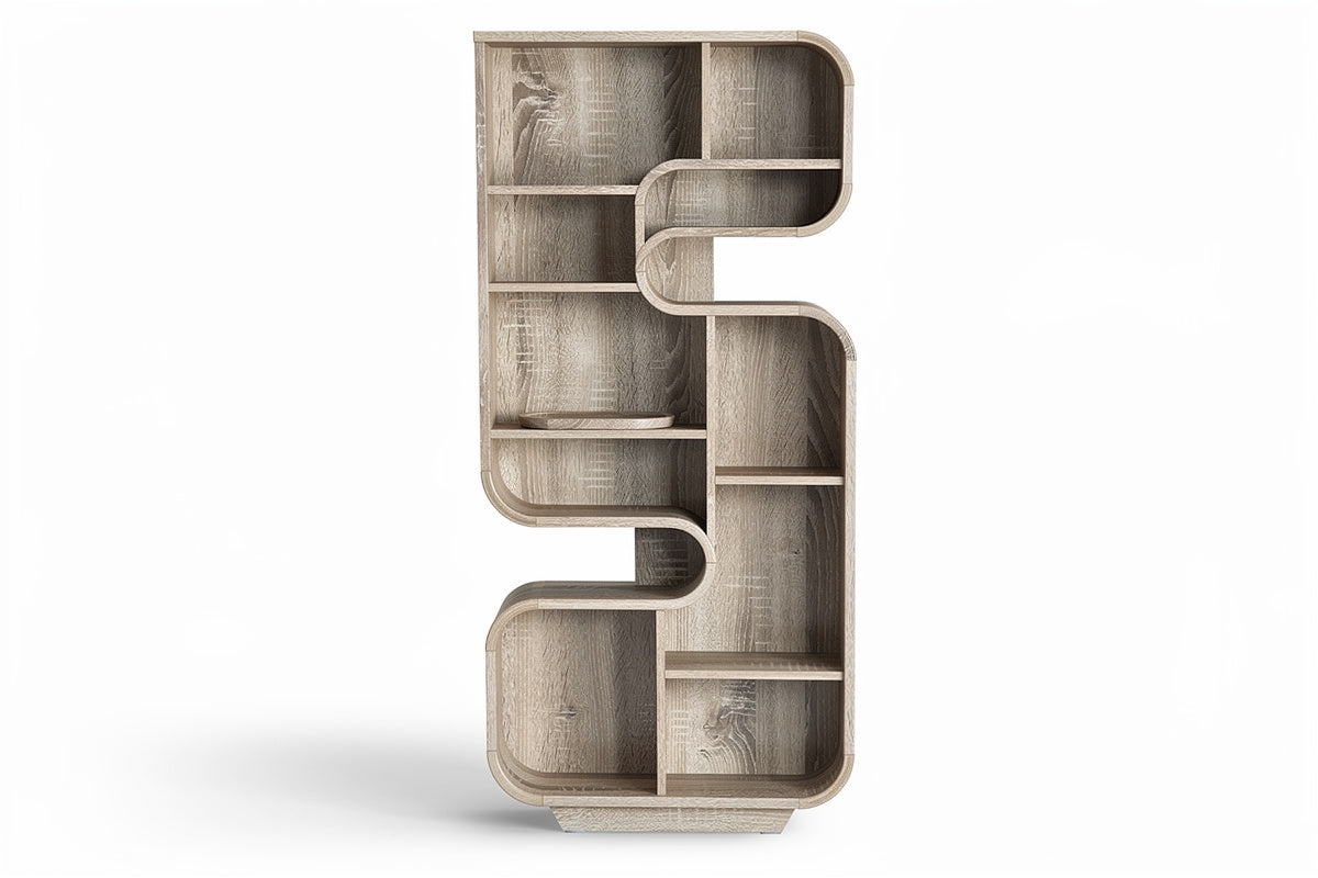 **Moderne Regalkonstruktion mit geschwungenem Design**